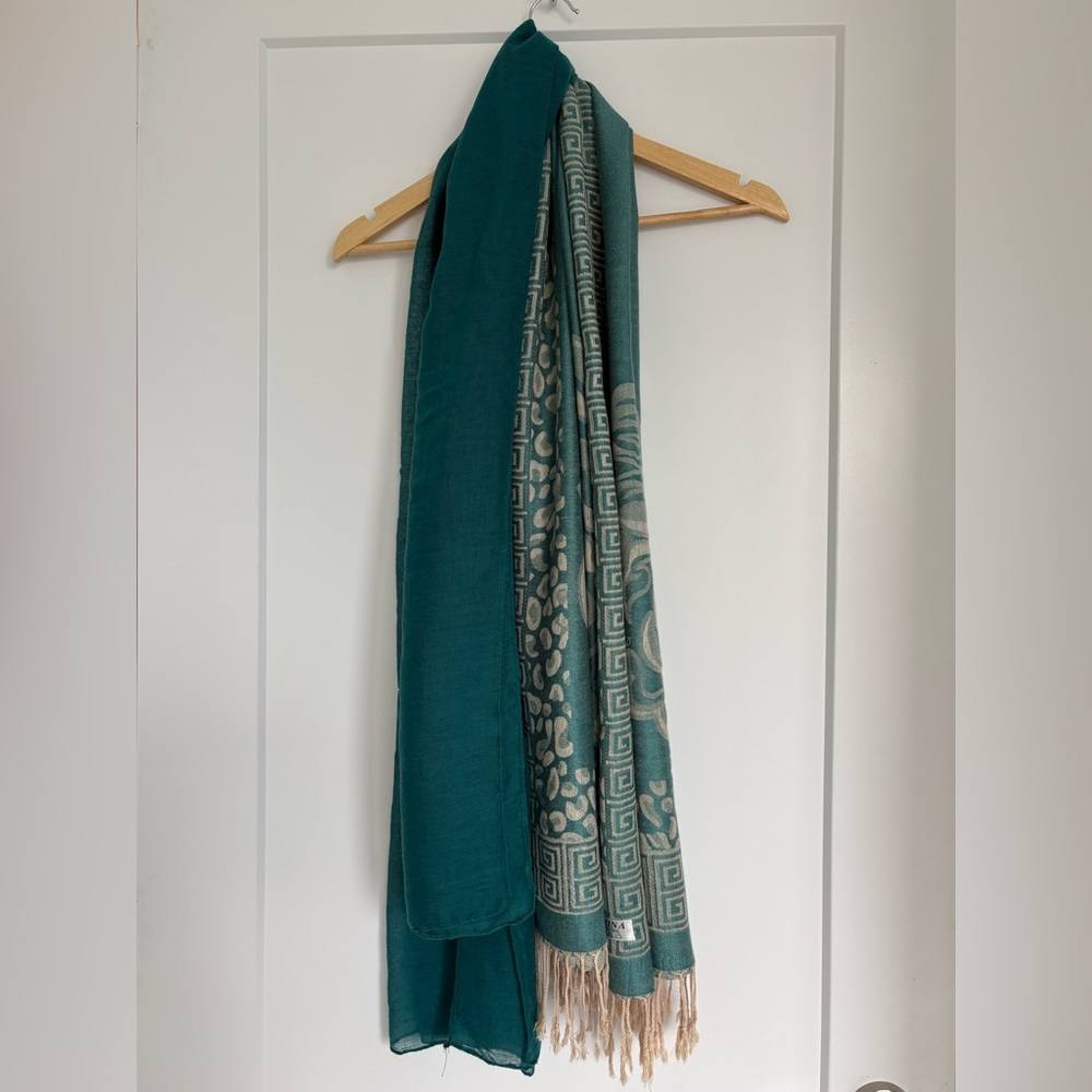2X Elegant Teal Throw Scarves